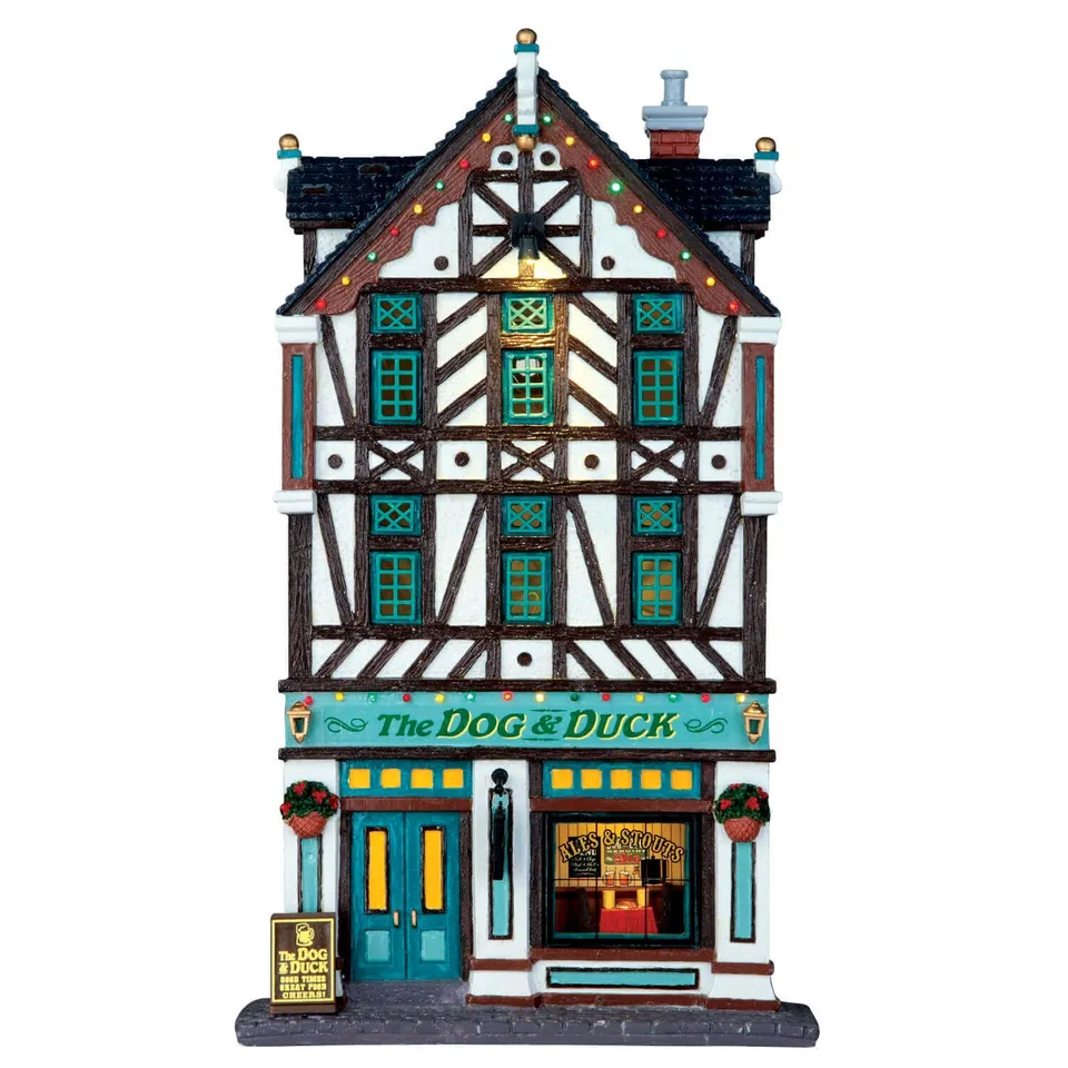 lemax-the-dog-duck-pub-pub-anglais-lumineux-clignotant image 1