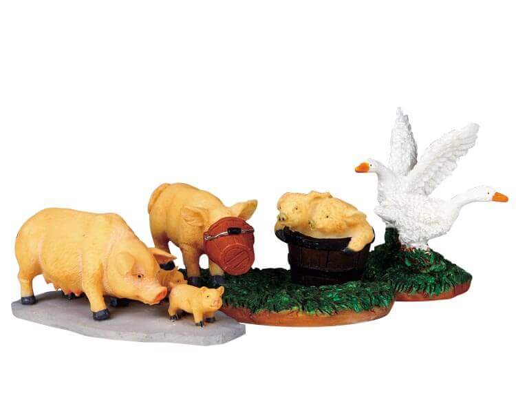 lemax-pig-family-doings-figurines-famille-cochons-ferme image 1