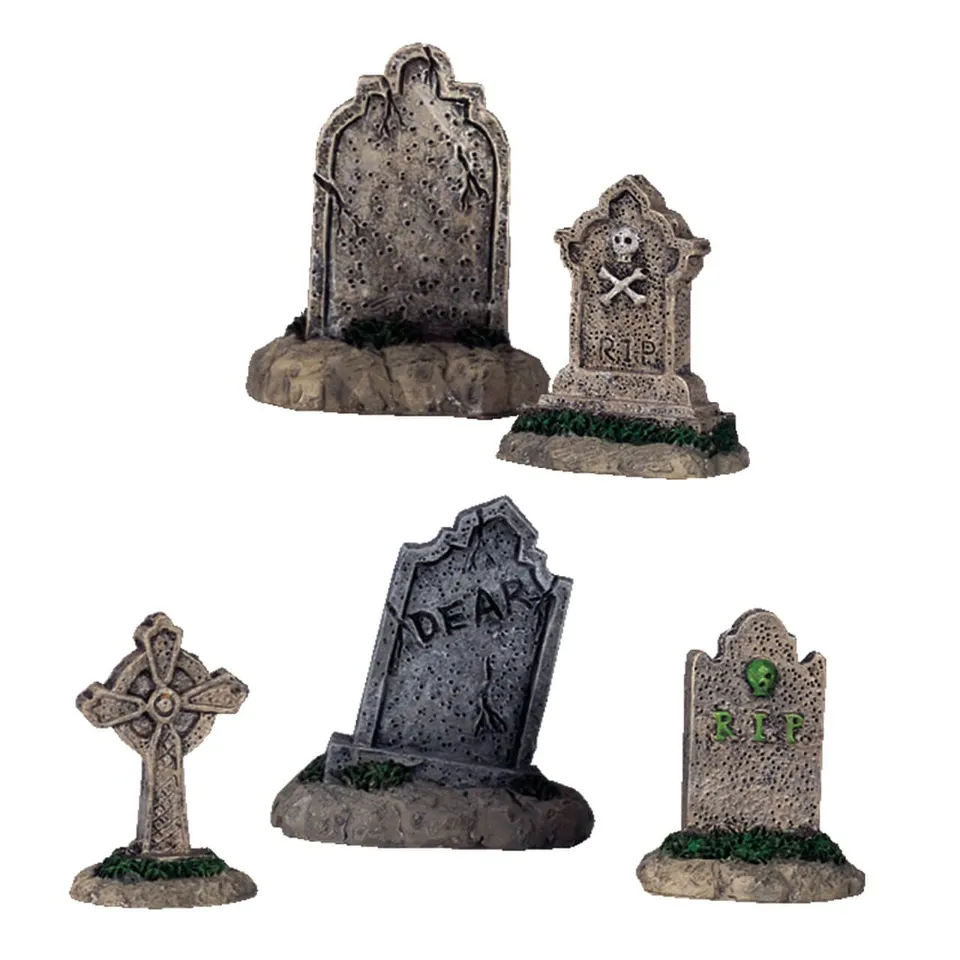 lemax-tombstones-set-of-5-lot-5-pierres-tombales-spooky-town image 1