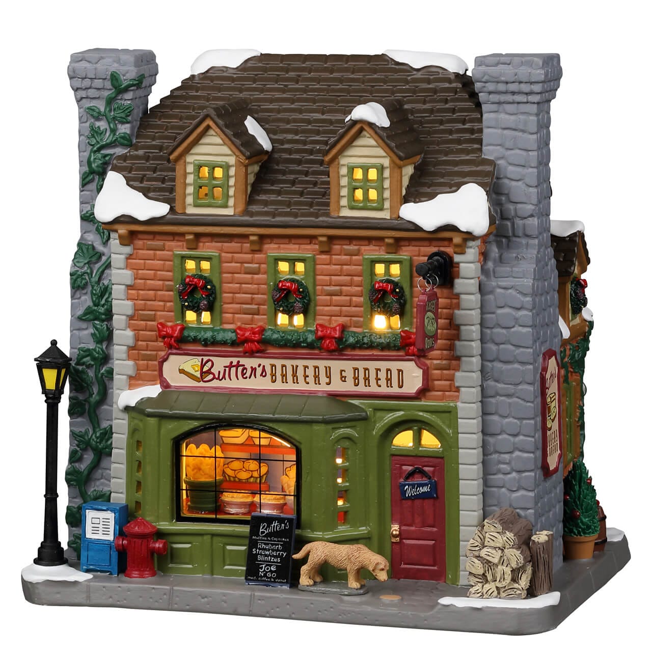 lemax-butter-s-bakery-bread-boulangerie-miniature-lumineuse-caddington image 4