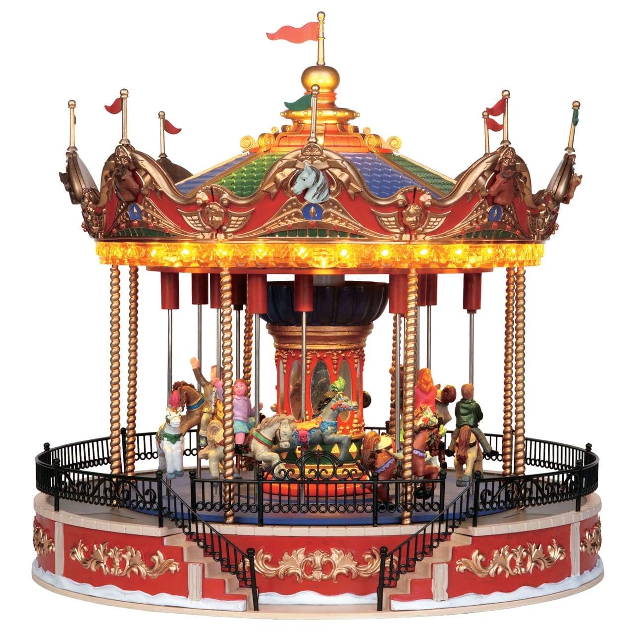 lemax-elegant-equestrian-carousel-man-ge-carrousel-miniature-coventry-cove image 1
