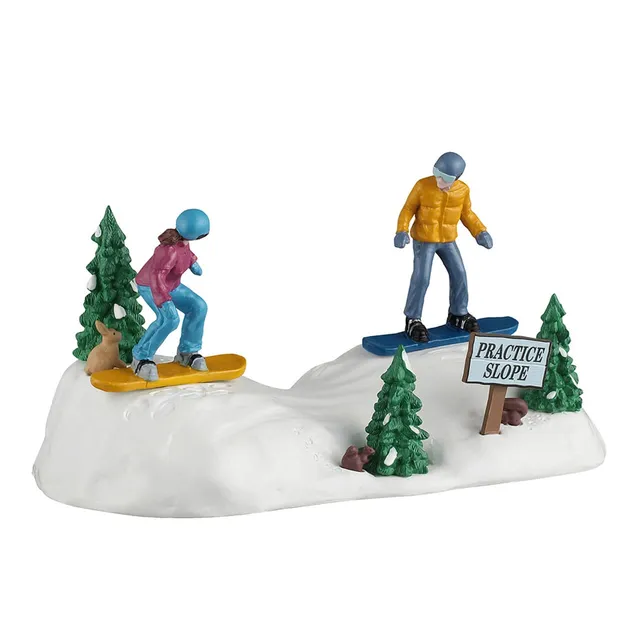 lemax-vail-village-snowboarding-practice-figurines-d-butants-lisi-re-for-t image 1
