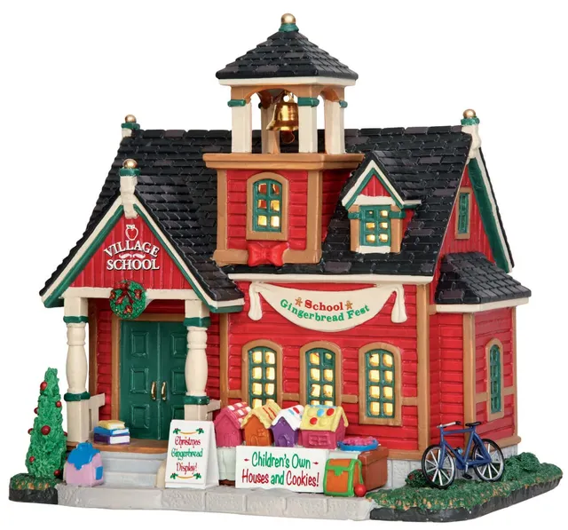 lemax-school-gingerbread-fest-village-de-no-l-miniature-lumineux image 1