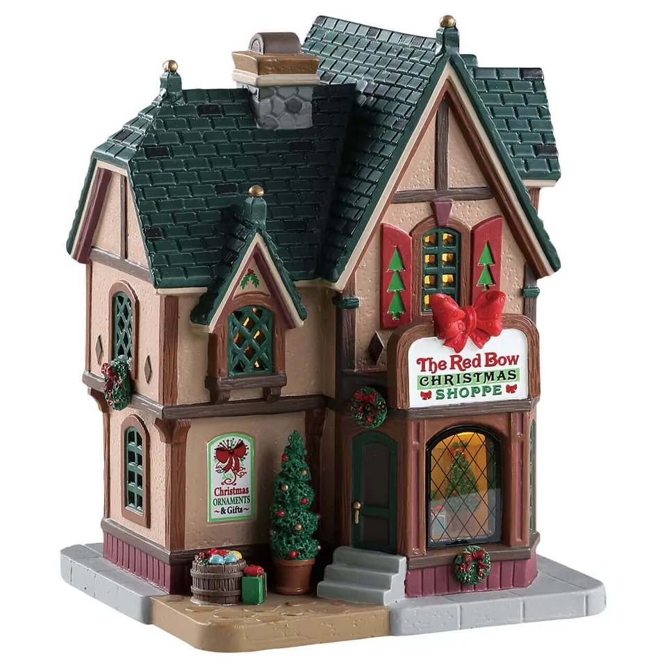 lemax-the-red-bow-christmas-shoppe-boutique-miniature-lumineuse-de-no-l image 1
