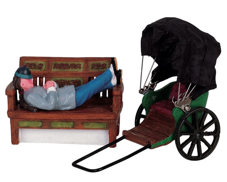 lemax-rickshaw-rides-figurine-avec-pousse-pousse-village-de-no-l image 2