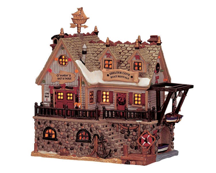 lemax-shelter-cove-boat-rentals-and-o-hara-s-bait-b-timent-double-miniature-lumi image 2