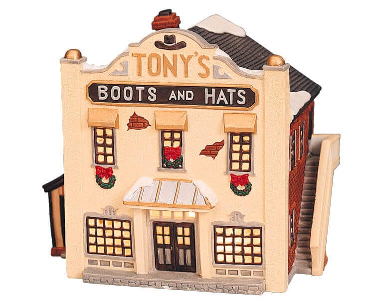lemax-tony-s-boots-hats-boutique-village-miniature image 2