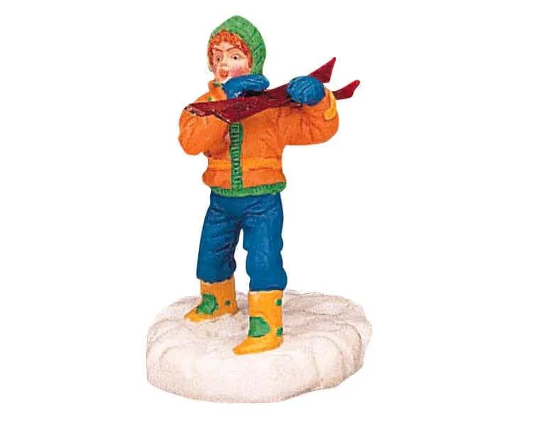lemax-toting-skis-figurine-skieurs-village image 1