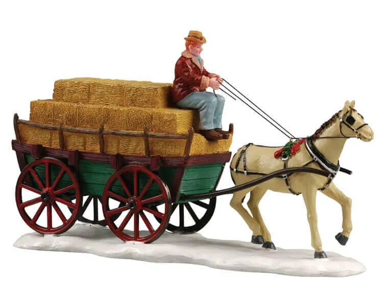 lemax-hay-wagon-chariot-foin-miniature image 1