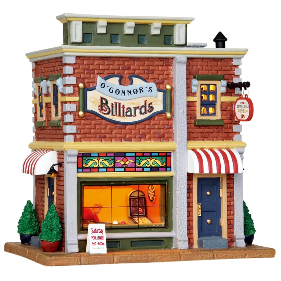 lemax-o-connor-s-billiards-bar-billard-miniature-lumineux image 1