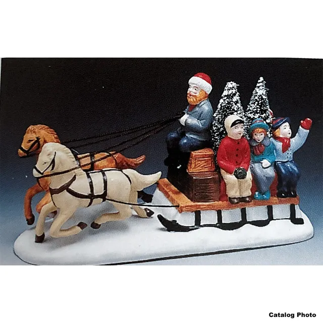 lemax-country-sleigh-ride-sc-ne-tra-neau-miniature-village-de-no-l image 1