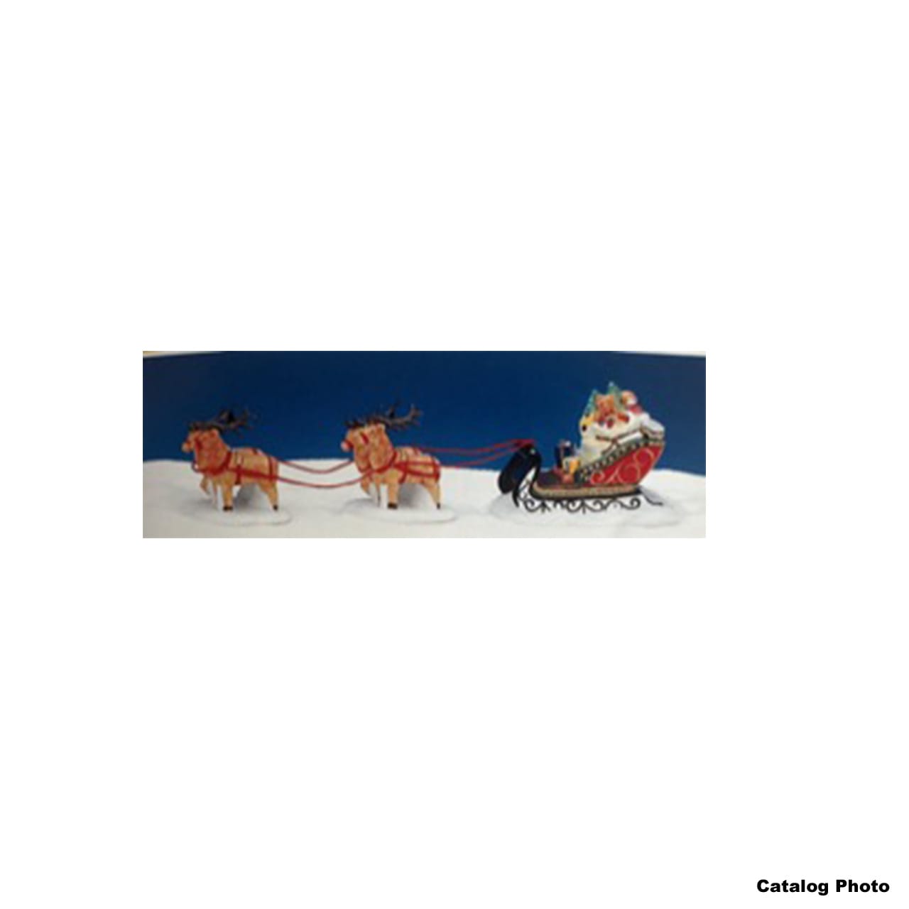 lemax-reindeer-sleigh-tra-neau-avec-rennes-pour-village-de-no-l image 1