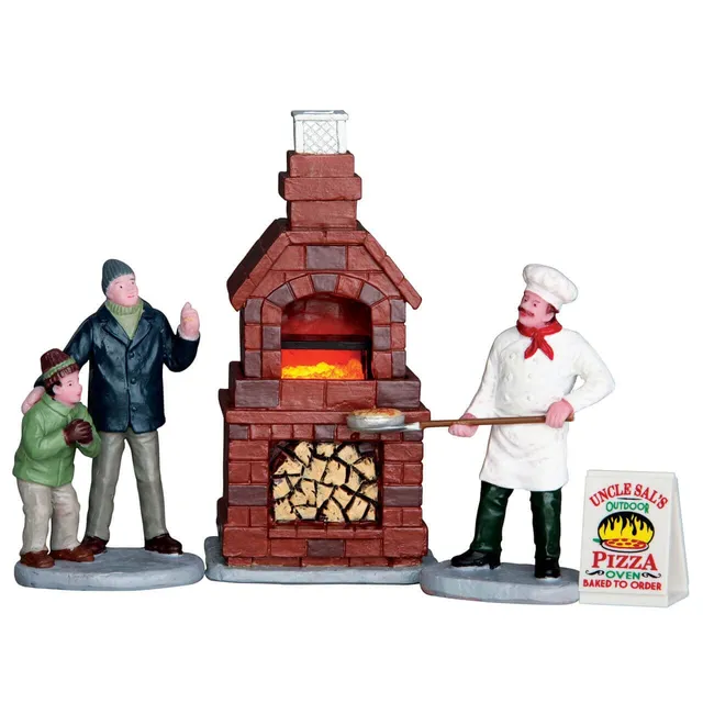 lemax-outdoor-pizza-oven-set-of-4-accessoires-village-miniature image 1