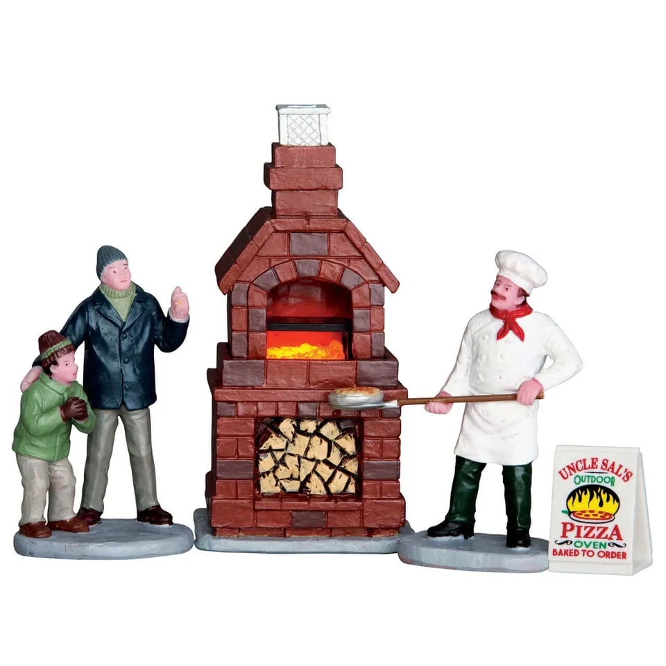 lemax-outdoor-pizza-oven-set-of-4-accessoires-village-miniature image 1