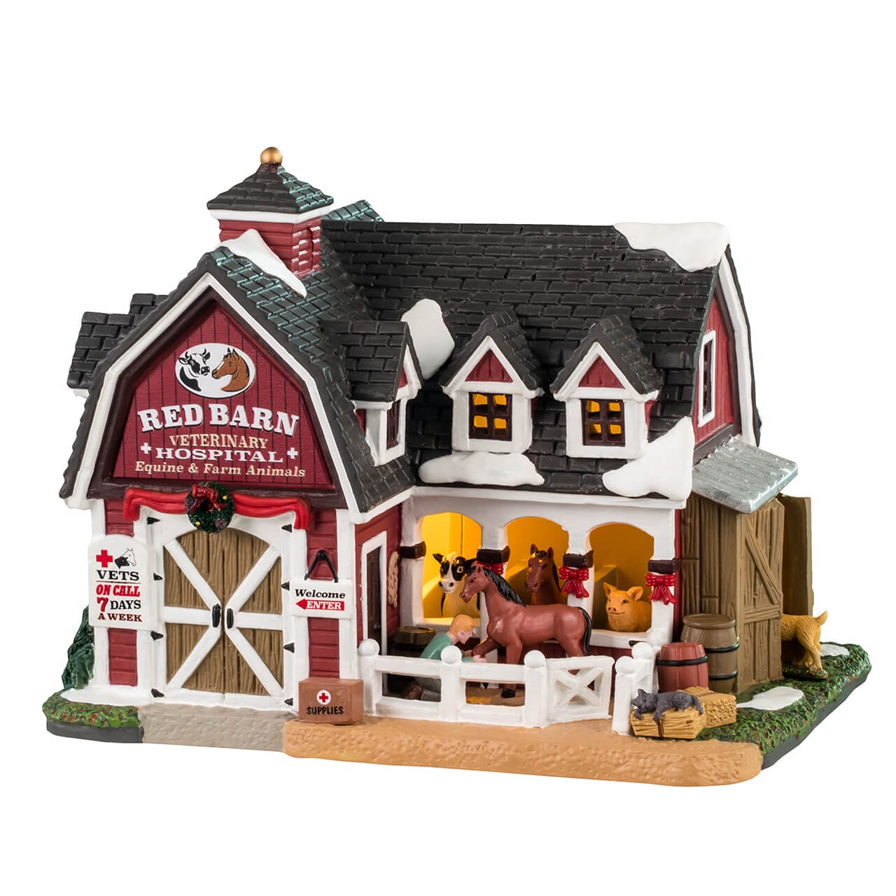 lemax-harvest-crossing-red-barn-veterinary-hospital-b-timent-de-village-miniatur image 1