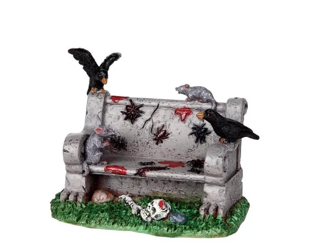 lemax-spooky-town-creepy-park-bench-banc-miniature-effrayant image 1