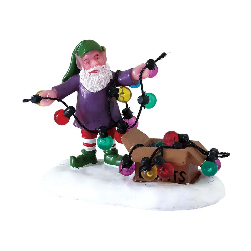 lemax-untangling-the-lights-santa-s-wonderland-figurine-guirlandes image 1