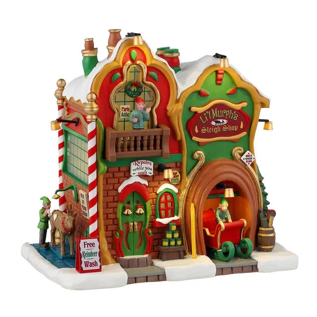 lemax-li-l-murph-s-sleigh-shop-atelier-de-tra-neaux-lumineux image 1