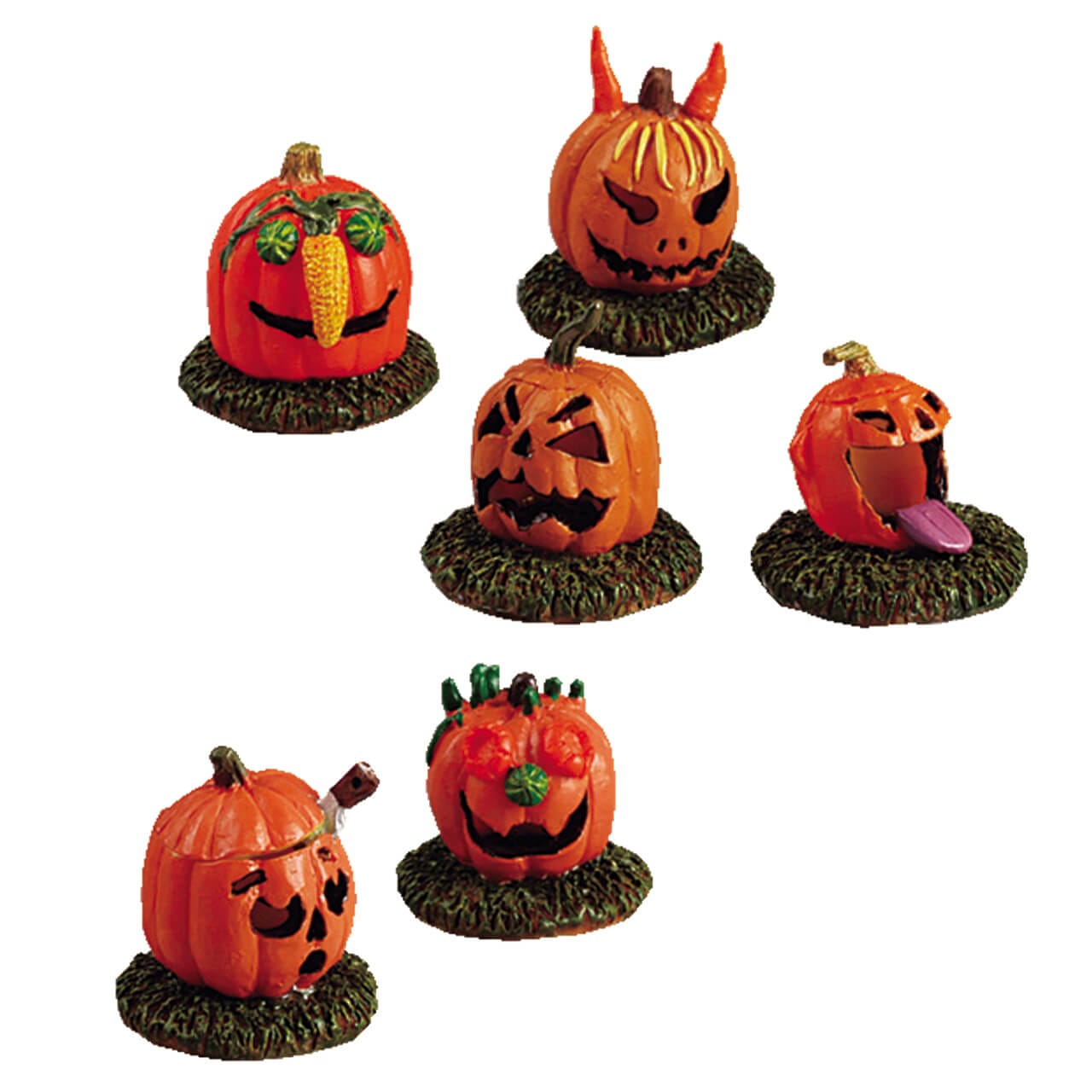 lemax-pumpkin-people-set-of-6-lot-6-figurines-halloween image 1