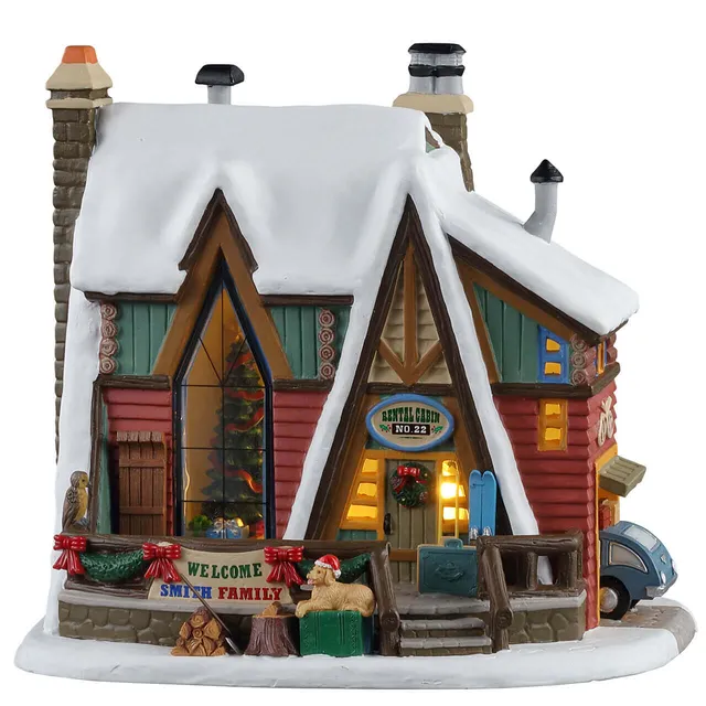 lemax-mountain-holiday-reunion-chalet-a-frame-vail-village-lumineux image 1