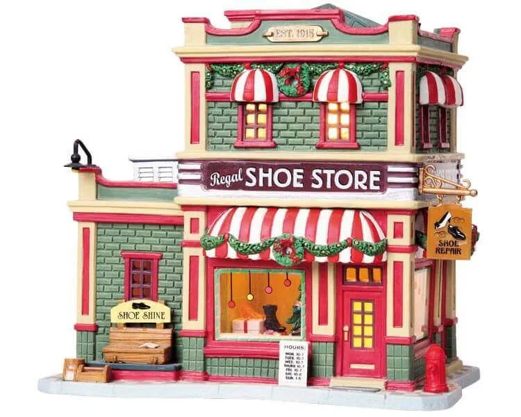 lemax-regal-shoe-store-boutique-de-chaussures-miniature-lumineuse image 1