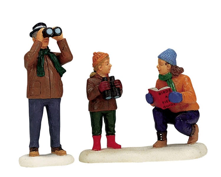 lemax-bird-watching-family-figurines-famille-ornithologie-pour-village-miniature image 1