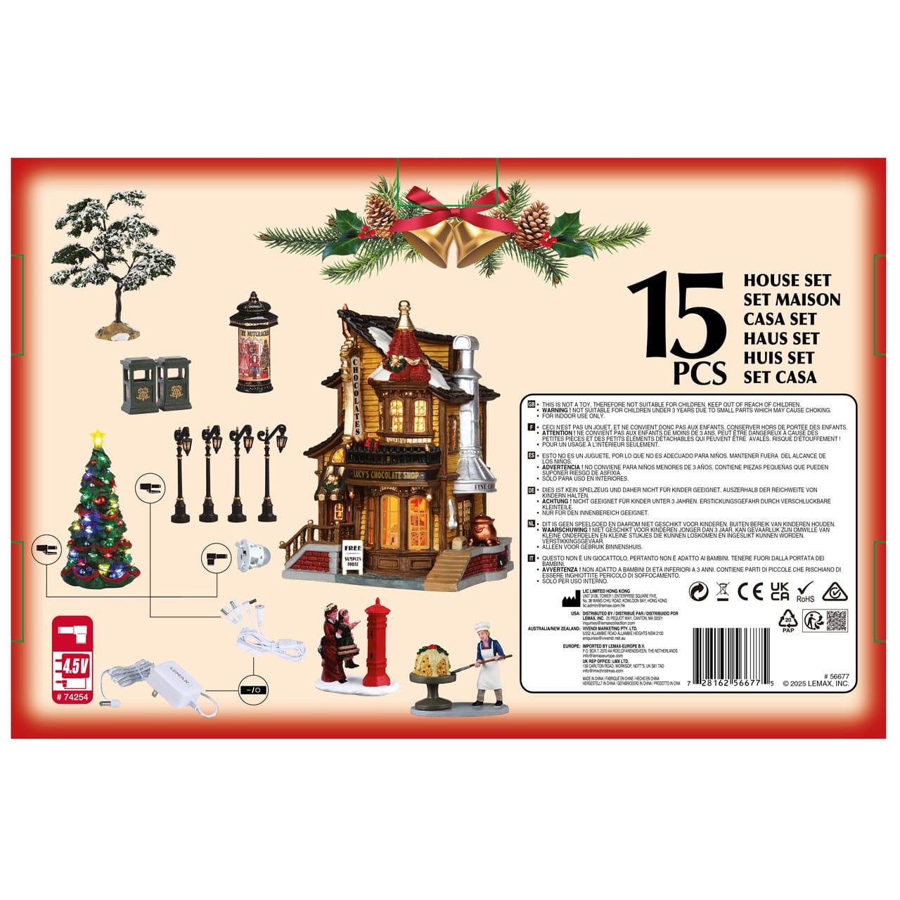 lemax-lucy-s-chocolate-shop-set-caddington-boutique-chocolat-miniature image 3