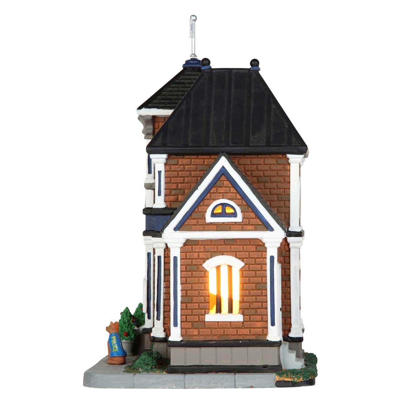 lemax-west-side-police-station-b-timent-miniature-lumineux-village-de-no-l image 3