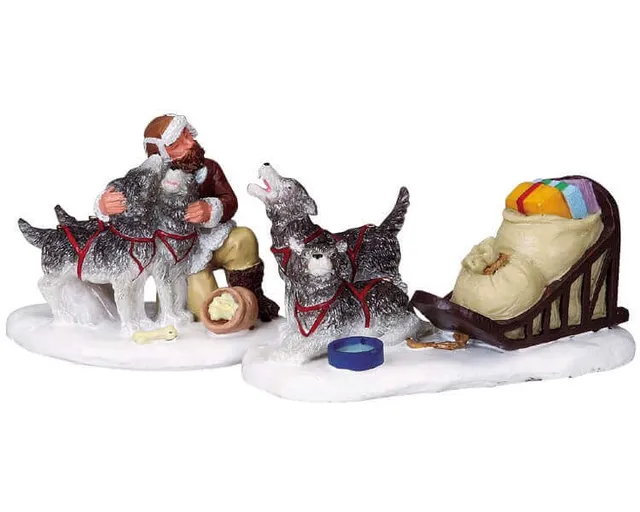 lemax-sled-dogs-chiens-de-tra-neau-figurine-village-de-no-l image 1