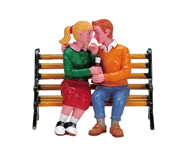 lemax-teens-sharing-soda-figurine-miniature-village image 1