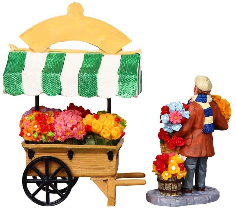 lemax-flower-cart-chariot-de-fleurs-accessoire-village-miniature image 3