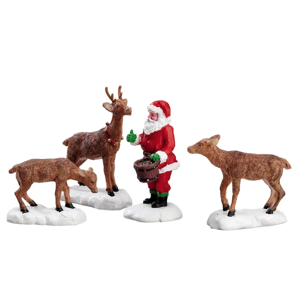 lemax-santa-feeds-reindeer-set-of-4-figurines-p-re-no-l-et-rennes image 1