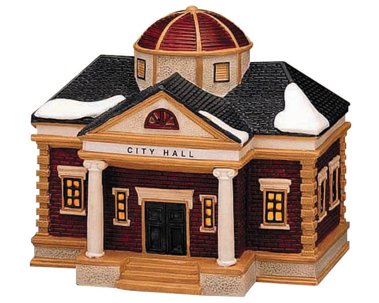 lemax-city-hall-b-timent-village-de-no-l-miniature-lumineux image 1