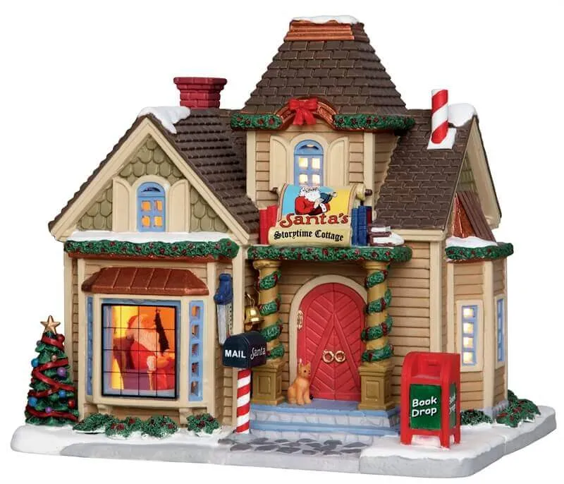 lemax-santa-s-storytime-cottage-miniature-village-de-no-l-lumineuse image 1