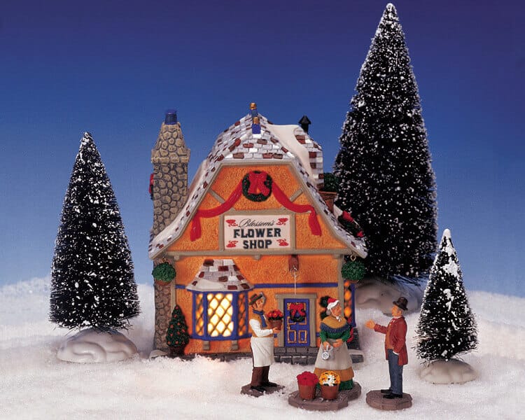lemax-7pc-blossom-s-flower-shop-set-fleuriste-miniature-village-de-no-l image 1