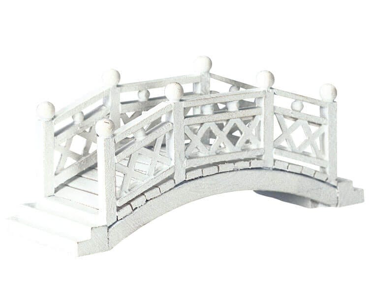lemax-white-foot-bridge-petit-pont-blanc-village-miniature image 1