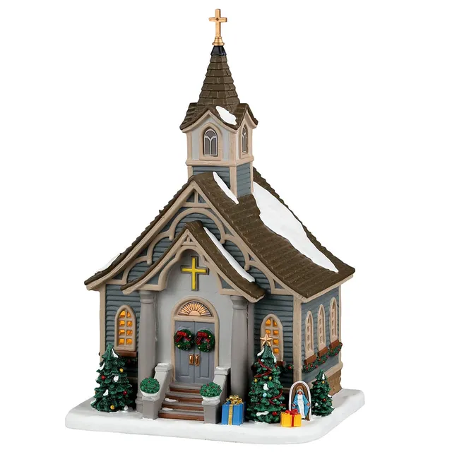 lemax-small-town-church-glise-lumineuse-caddington image 1