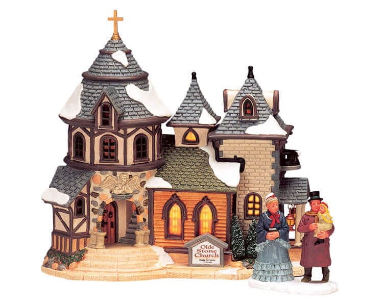 lemax-olde-stone-church-glise-miniature-lumineuse image 1