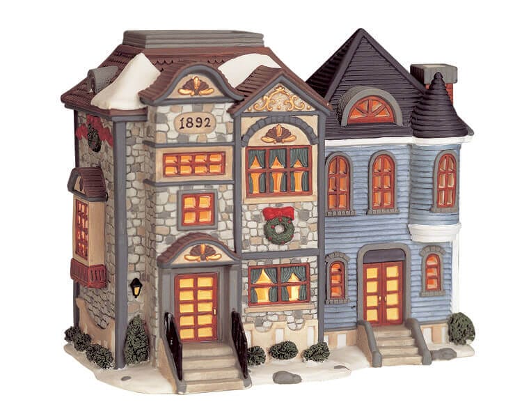 lemax-row-houses-lot-maisons-village-miniature-lumineux image 2