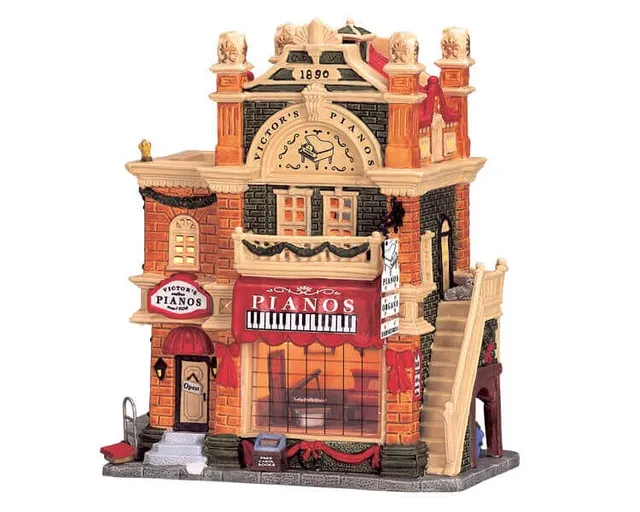lemax-victor-s-pianos-magasin-de-pianos-lumineux-village-de-no-l image 1