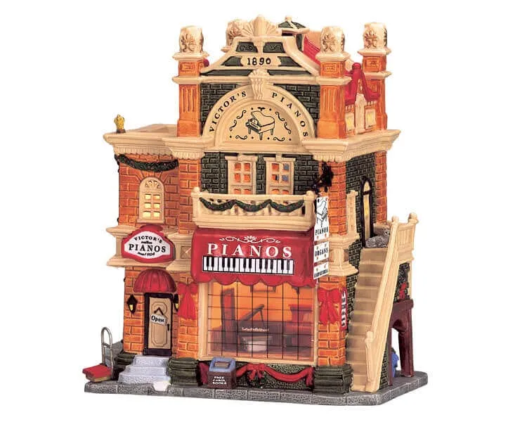lemax-victor-s-pianos-magasin-de-pianos-lumineux-village-de-no-l image 1
