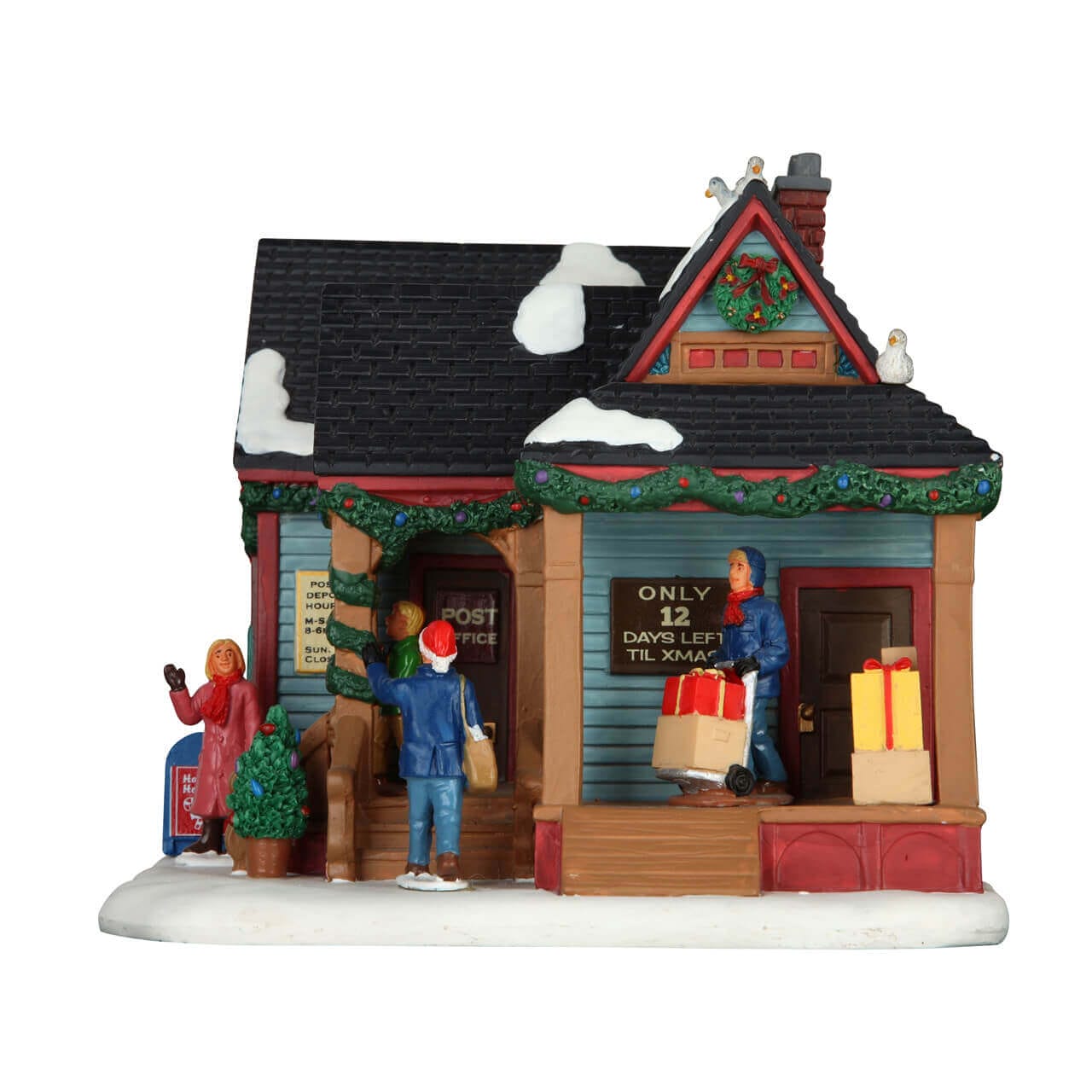 lemax-snowflake-lane-post-depot-bureau-de-poste-lumineux-village-de-no-l image 3