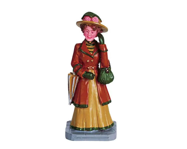 lemax-strolling-woman-figurine-promeneuse-village-de-no-l image 1