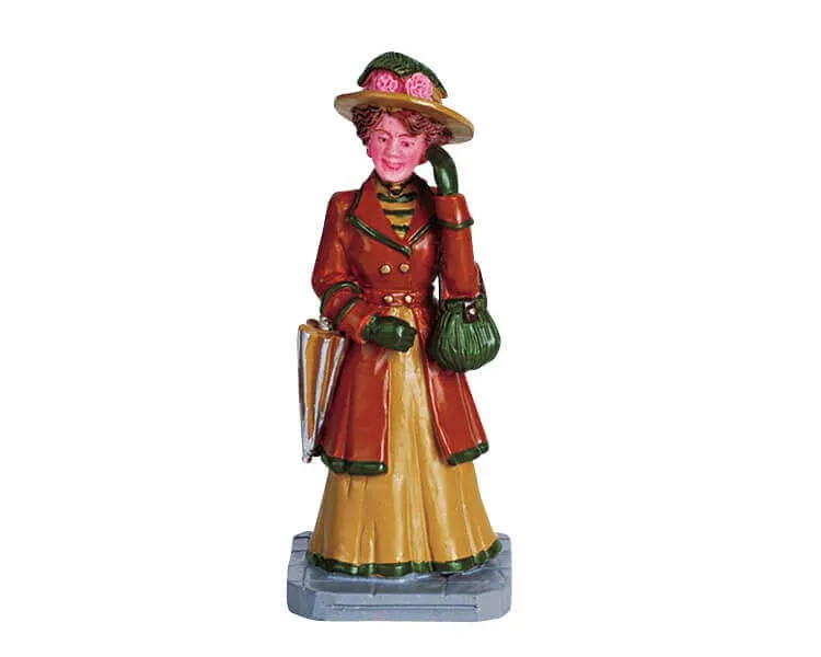lemax-strolling-woman-figurine-promeneuse-village-de-no-l image 1