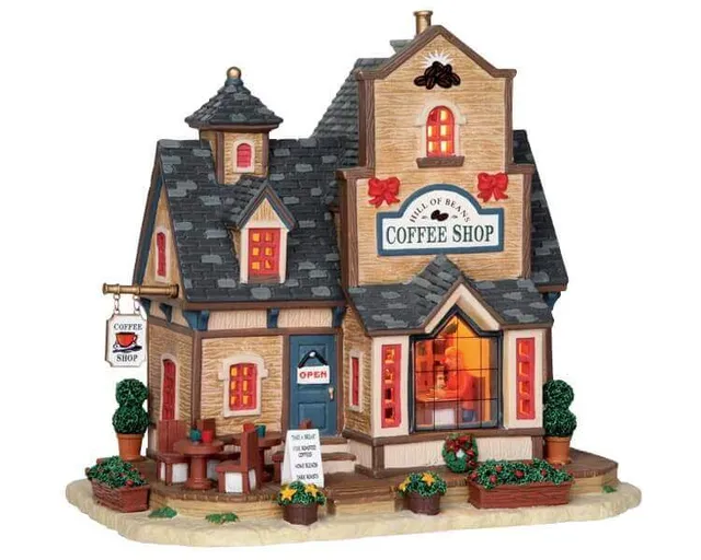 lemax-hill-of-beans-coffee-shop-b-timent-village-de-no-l image 1