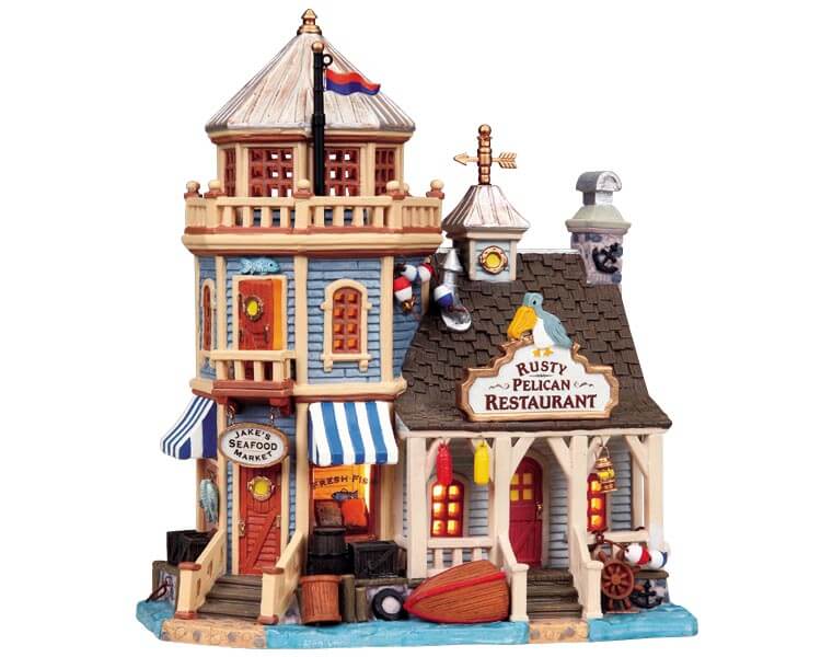lemax-rusty-pelican-restaurant-market-b-timent-restaurant-miniature-lumineux image 4