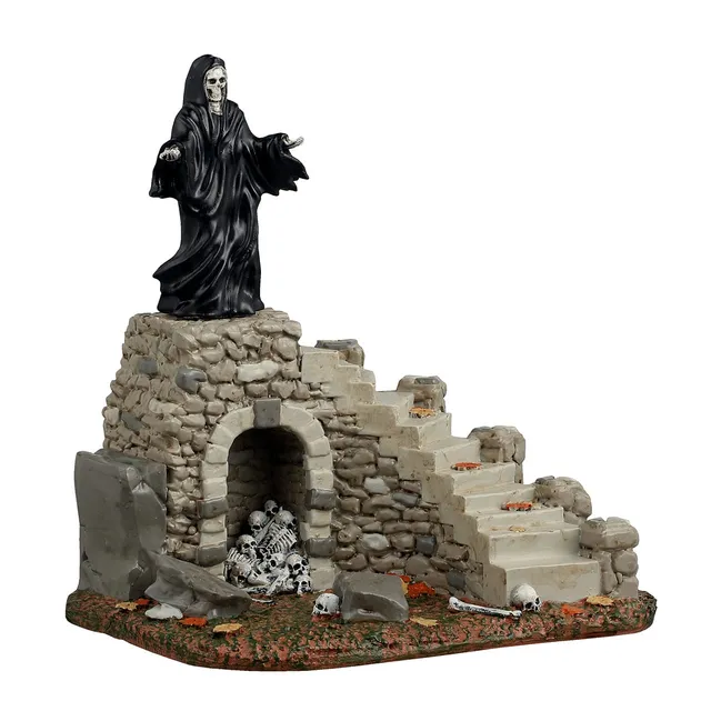 lemax-spooky-staircase-escalier-hant-avec-faucheuse-pour-village-miniature image 1