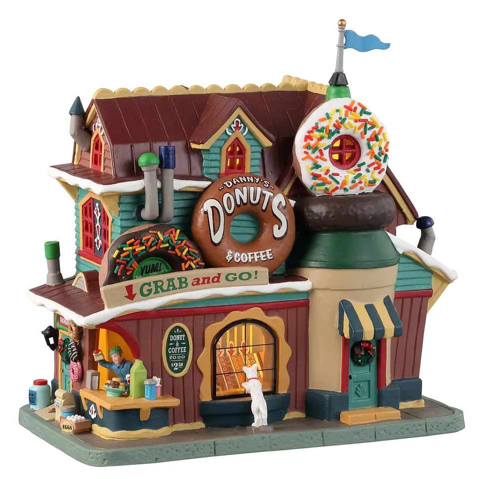 lemax-danny-s-donuts-coffee-harvest-crossing-boutique-lumineuse image 1