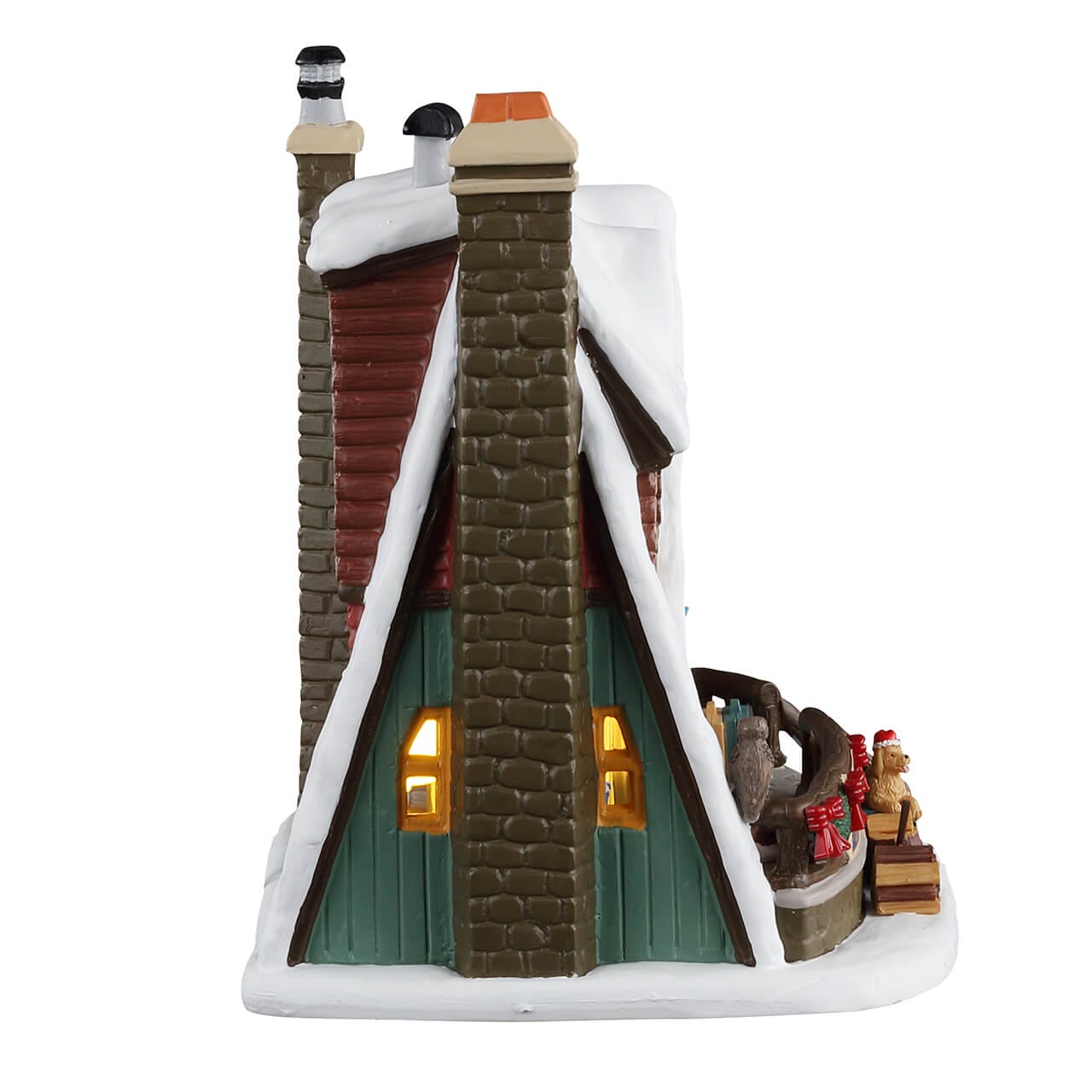 lemax-mountain-holiday-reunion-chalet-a-frame-vail-village-lumineux image 2