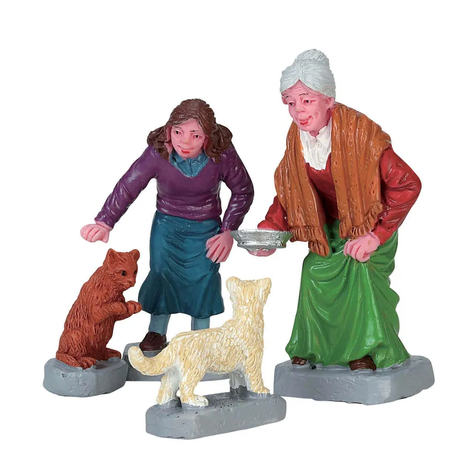 lemax-cream-for-kitty-set-de-4-figurines-village-de-no-l image 1